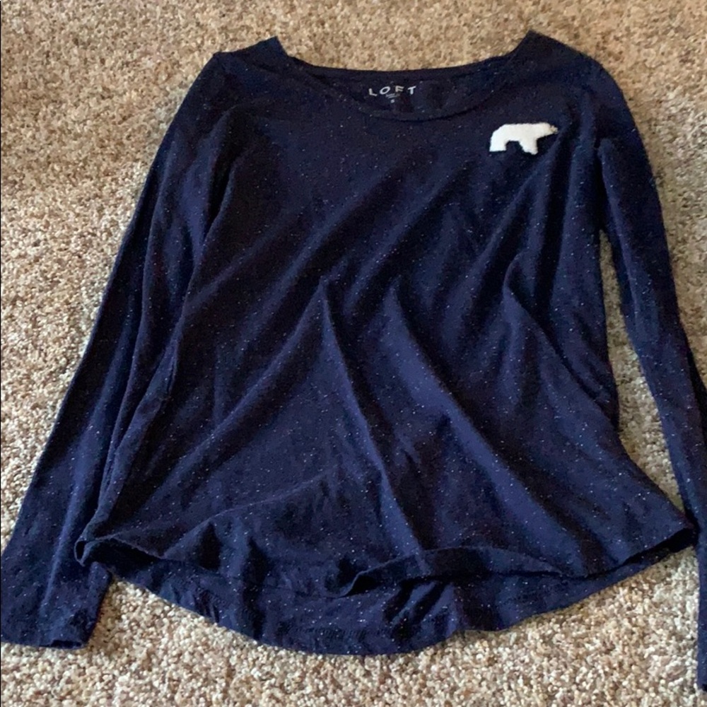 Navy blue polar bear long sleeve t-shirt